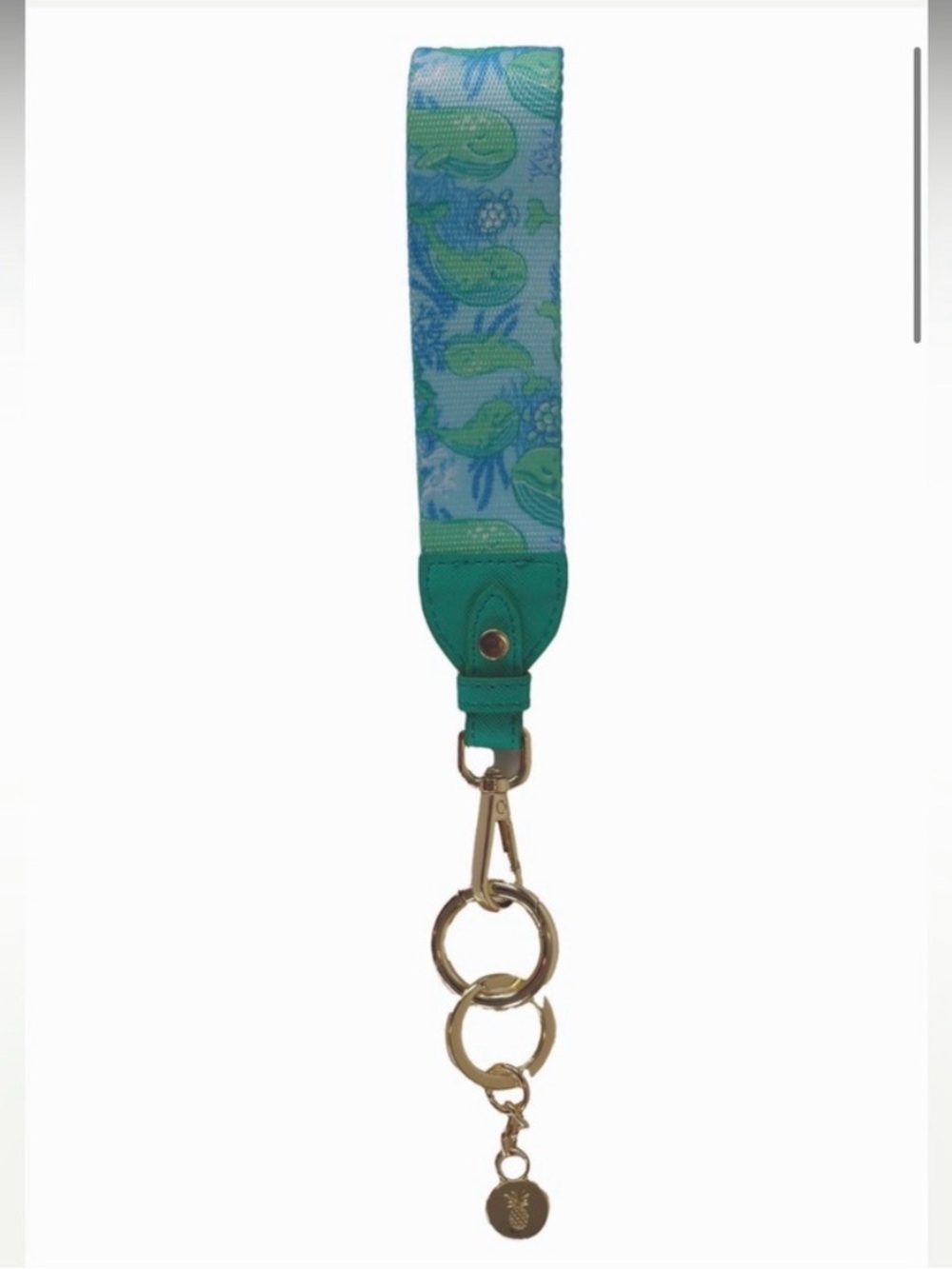 For Robin - Simply Southern Wristlet Key Strap in Teal and Light Blue -